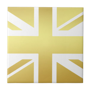 Gouden Union Jack Britse Vlag Keramiek Tegel Tegeltje