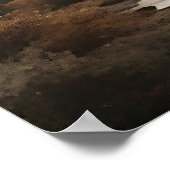 Gouden Uur Berg Rivier Vallei Landschap Poster (Hoek)