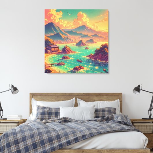 Gouden Uur bij de Baai Canvas Afdruk (Insitu (Slaapkamer))