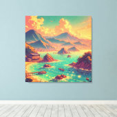 Gouden Uur bij de Baai Canvas Afdruk (Insitu (Houten vloer))