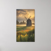 Gouden uur bij de oude windmolen canvas afdruk (Voorkant)