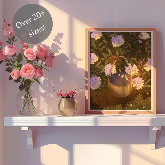 Gouden Uur Blauwe Bes Mand Poster