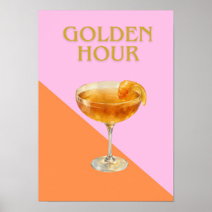 Gouden Uur Cocktail Muurkunst Poster