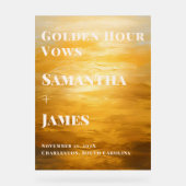 Gouden Uur Geloften | Elegante herfstbruiloft welk Acryl Bord (Voorkant)