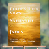 Gouden Uur Geloften | Elegante herfstbruiloft welk Acryl Bord (Neutraal)