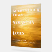 Gouden Uur Geloften | Elegante herfstbruiloft welk Acryl Bord (Hoek)