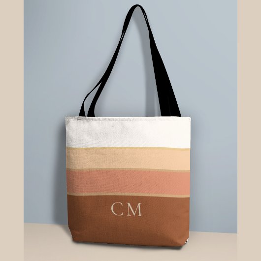 Gouden uur gestreepte tote - verfijnde monogram bag
