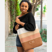 Gouden uur gestreepte tote - verfijnde monogram bag