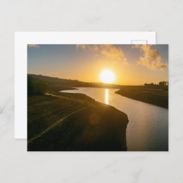 Gouden uur gloed bij Baitings Reservoir Briefkaart