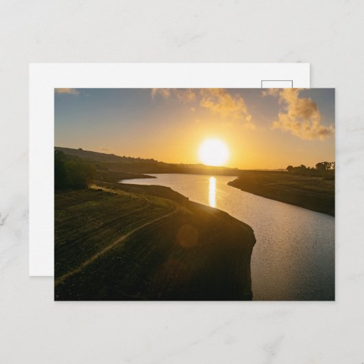 Gouden uur gloed bij Baitings Reservoir Briefkaart (Voorkant / Achterkant)