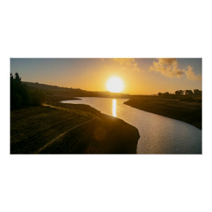 Gouden Uur Gloed bij Baitings Reservoir Perfect Poster