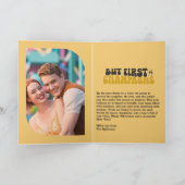 Gouden Uur Gloed Champagne Retro Nieuwjaarsfoto Feestdagen Kaart (Binnen)