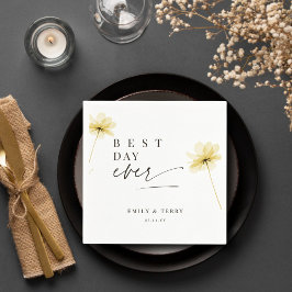 Gouden Uur Grace Floral Beste Dag Ooit Trouwen Servet