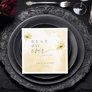 Gouden Uur Grace Floral Beste Dag Ooit Trouwen Servet
