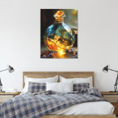 Gouden uur in een fles - Enchanted Sunset Parfum Canvas Afdruk (Insitu (Slaapkamer))