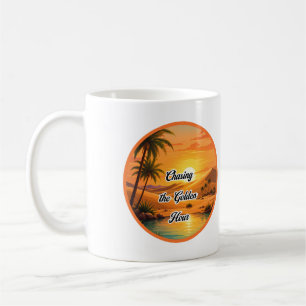 Gouden uur jagen op Sunset Oasis Esthetiek Koffiemok