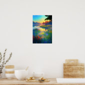 Gouden Uur Magie, Grassy Riverbank Poster (Keuken)