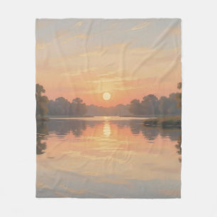 Gouden Uur Mereflectie Impressionist Fleece Deken