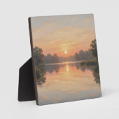 Gouden Uur Mereflectie Impressionist Fotoplaat (Voorkant)