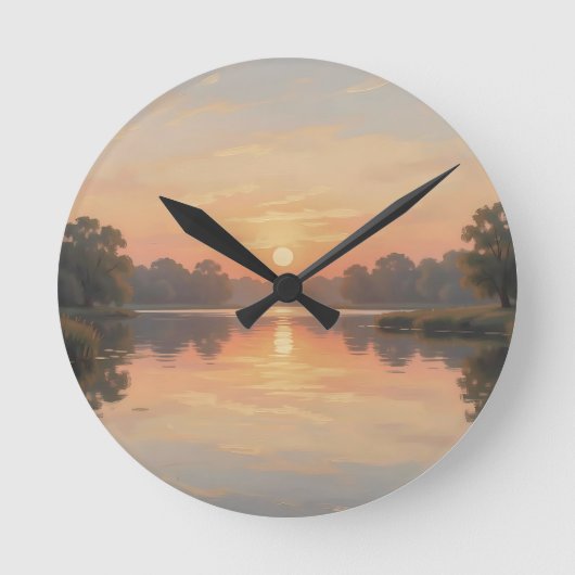 Gouden Uur Mereflectie Impressionist  Ronde Klok (Voorkant)