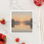 Gouden Uur Mereflectie Impressionist  Servet (Insitu)