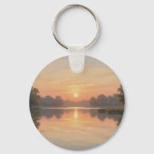 Gouden Uur Mereflectie Impressionist Sleutelhanger (Achterkant)