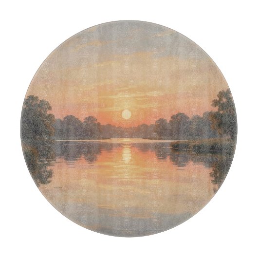 Gouden Uur Mereflectie Impressionist Snijplank (Voorkant)