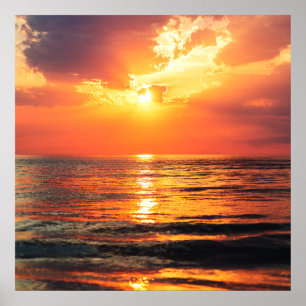 Gouden Uur op de Oceaan Poster