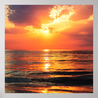 Gouden Uur op de Oceaan Poster