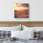 Gouden uur over het ruige terrein canvas afdruk (Insitu (Slaapkamer))