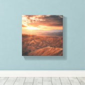 Gouden uur over het ruige terrein canvas afdruk (Insitu (Houten vloer))