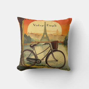 Gouden Uur Parijse Fiets - Op Maat Kussen