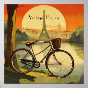 Gouden Uur Parijse Fiets - Op Maat Poster