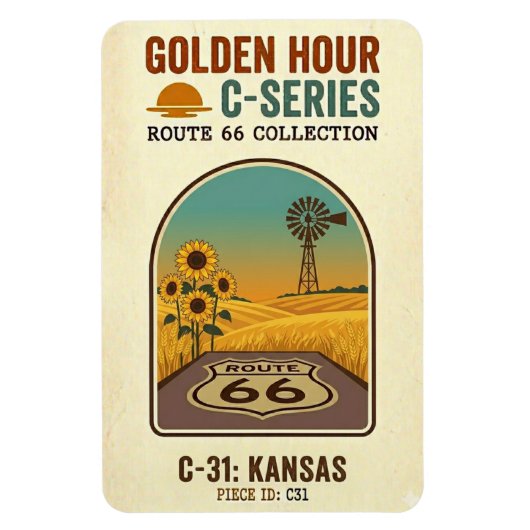 Gouden Uur Route 66 C-Series | Kansas Magneet (Verticaal)