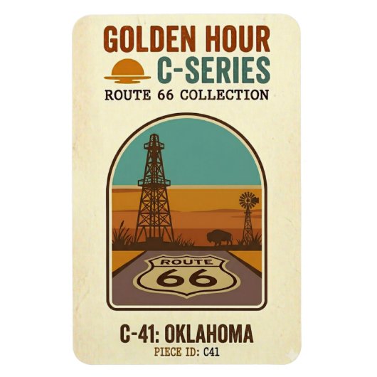 Gouden Uur Route 66 C-Series | Oklahoma Magneet (Verticaal)