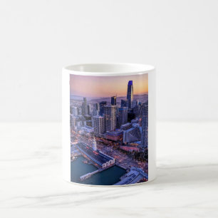 Gouden Uur San Francisco Stad Luchtzicht Koffiemok