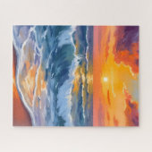 Gouden Uur Strand Zonsondergang Kust Legpuzzel (Horizontaal)