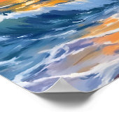Gouden Uur Strand Zonsondergang Kust Poster (Hoek)