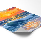 Gouden Uur Strand Zonsondergang Kust Poster (Hoek)