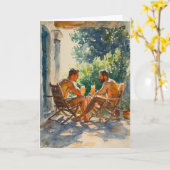 Gouden Uur Veranda Knuffel Kaart (Gele Bloem)