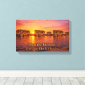 Gouden Uur Waterfront Stadsgezicht Print | Zonsond (Insitu (Houten vloer))