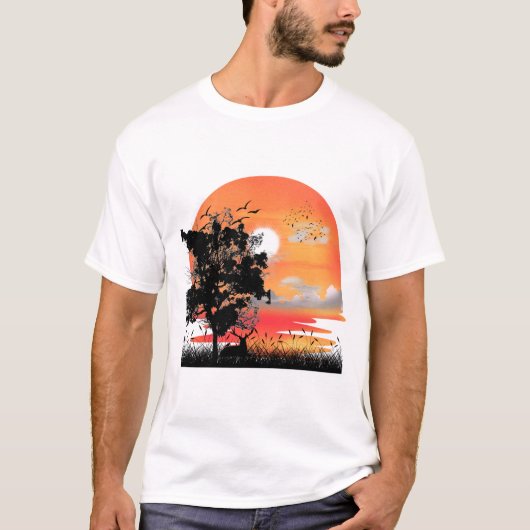 Gouden Uur Wilde Silhouet T-shirt (Voorkant)