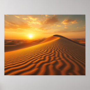 Gouden Uur Woestijn Zandduinen Zonsondergang Fotog Poster