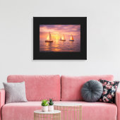 Gouden Uur Zeilboten Canvas Wandkunst | Kust- Afdruk (Insitu (Woonkamer))