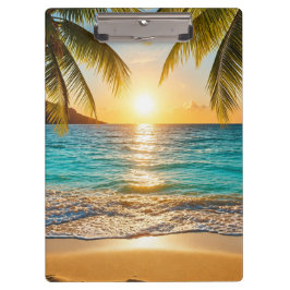 Gouden Uur Zonsondergang Palm Beach Klembord