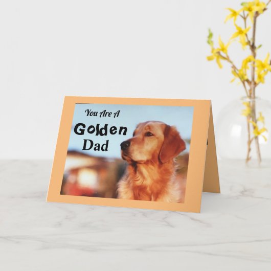 Gouden Vader Father Golden Retriever Hond Kampioen Kaart (Gele Bloem)