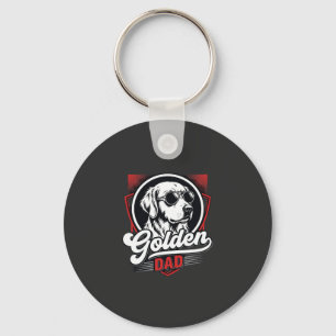 Gouden Vader Golden Retriever Zonnebril Ontwerp Sleutelhanger