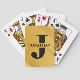 Gouden Vader Initiële Letter Naam Typografie Ontwe Pokerkaarten