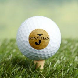 Gouden Vader Initiële Naam Waarderingsontwerp Golfballen