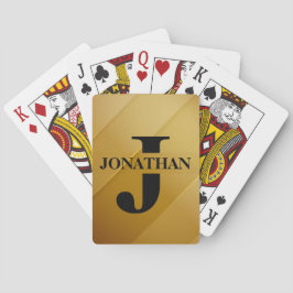 Gouden Vader Initiële Naam Waarderingsontwerp Pokerkaarten